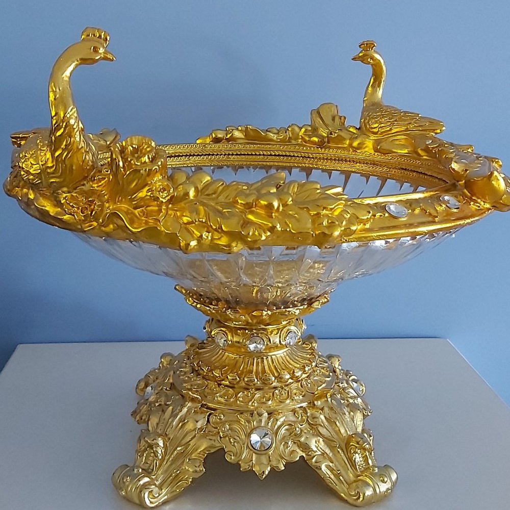 Decorated Peacock Bowl